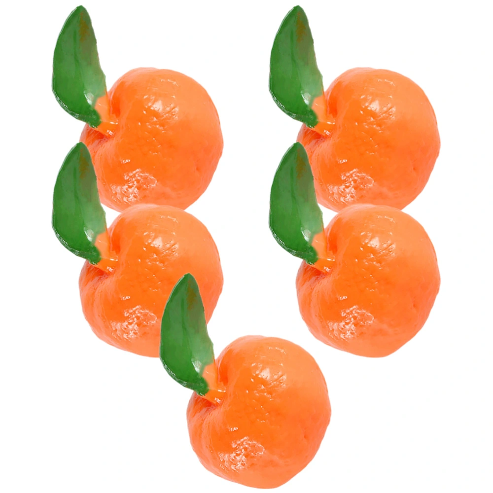 5pcs Artificial Oranges Toys Fake Fruits Realistic Orange Decorations Cognitive Toys