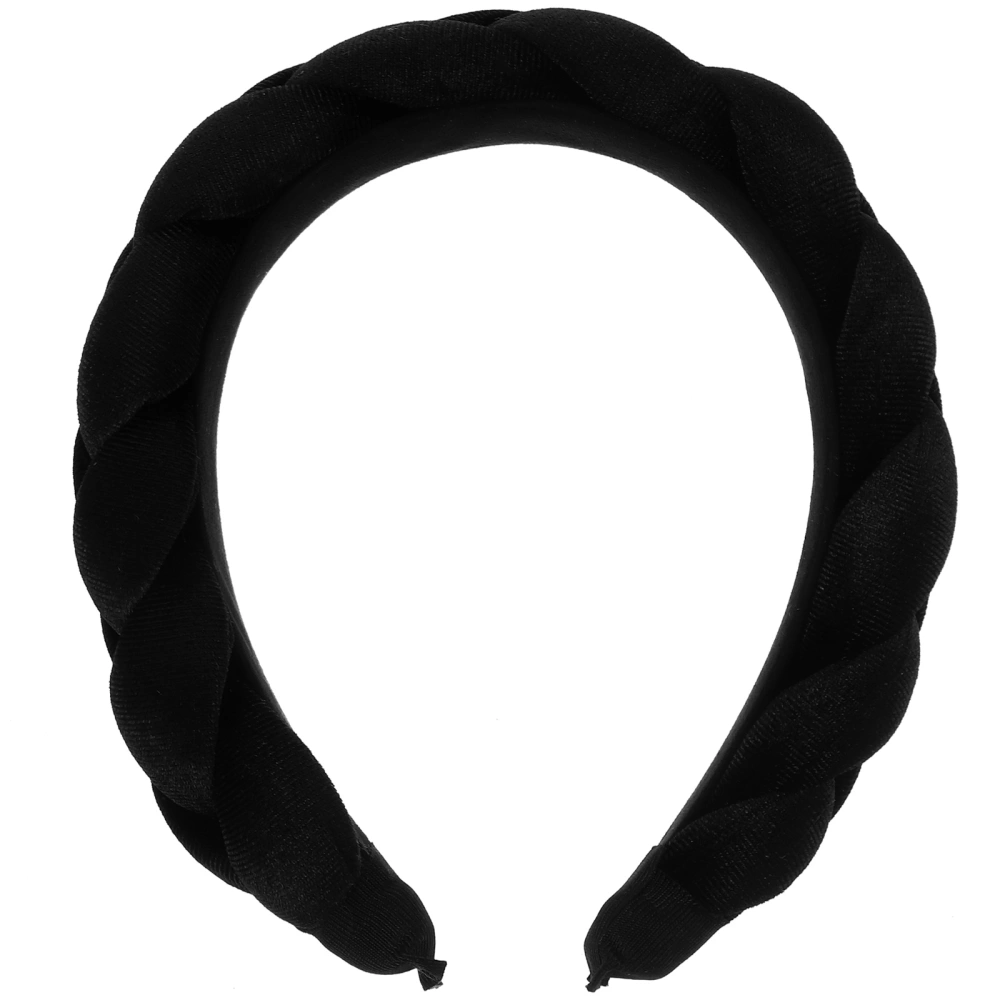 Braided Wide Headband Padded Hair Hoop Women Girl Braided Headband for Daily Wear