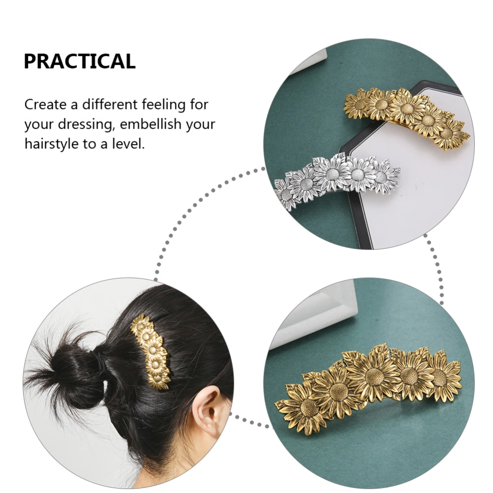 Sunflower Hair Clip Alloy Barrette Women Hair Clamp Spring Clasp Hair Clip