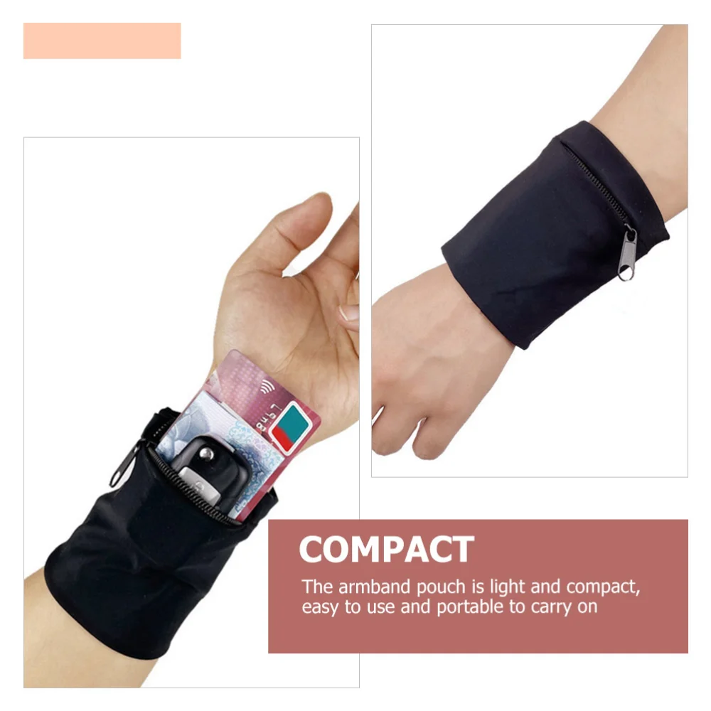 2Pcs Workout Armband Storage Bag Running Breathable Arm Cover Arm Cellphone Pouch