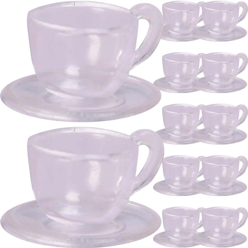 12 Sets Miniature Tea Cup and Saucers Dollhouse Mini Tea Set Micro Scene Toys