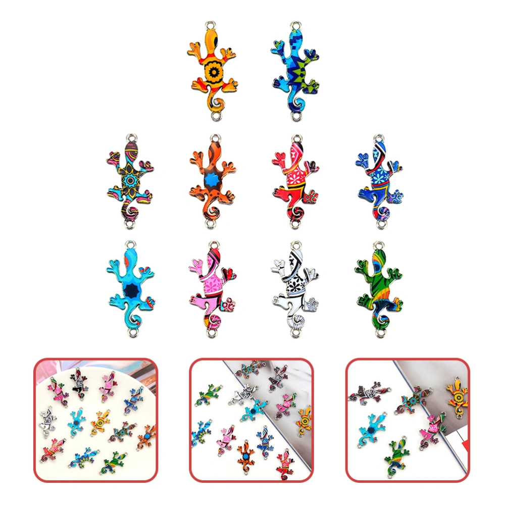 10Pcs Gecko Charms Animal Charm Pendant for Craft Earring Keychain Accessories