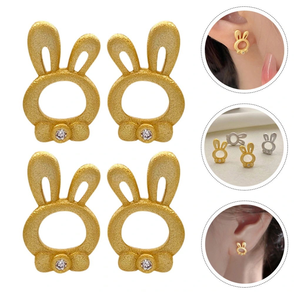 2 Pairs Bunny Ear Drop Rabbit Earring Jewelry Bunny Stud Earring for Women