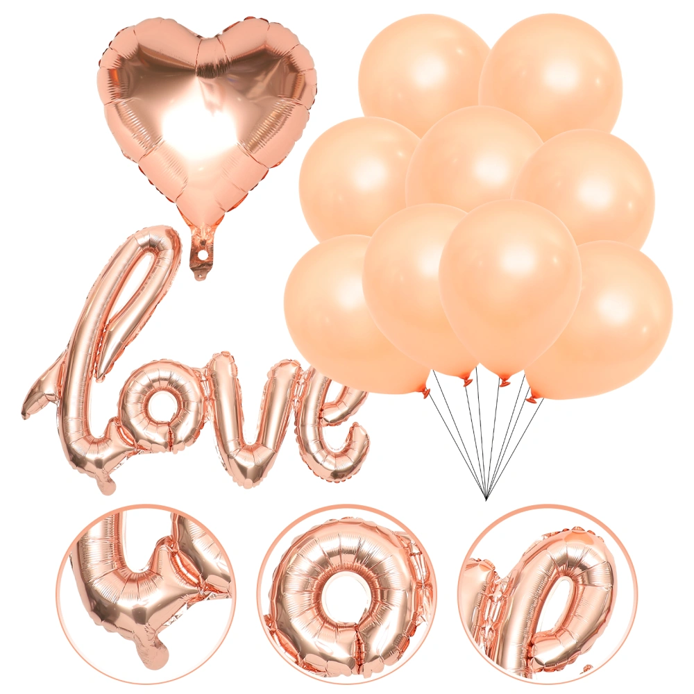 1 Set Inflatable Party Balloon Love-themed Balloons Exquisite Valentine's Day Balloons