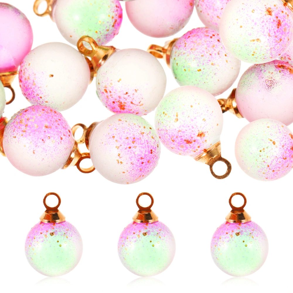 50pcs Glass Beads Hanging Charms Jewelry Making Charms Crystal Ball Charms