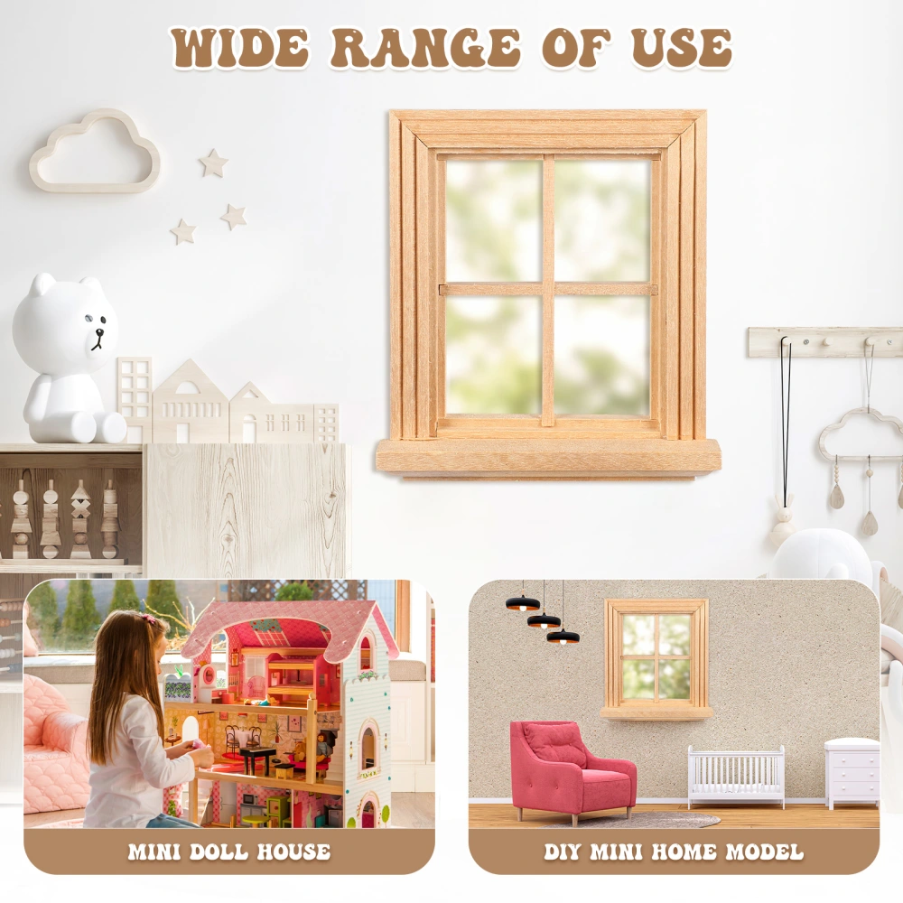 Miniature Window Frame Model Tiny Furniture Window Ornament Toy for Doll House