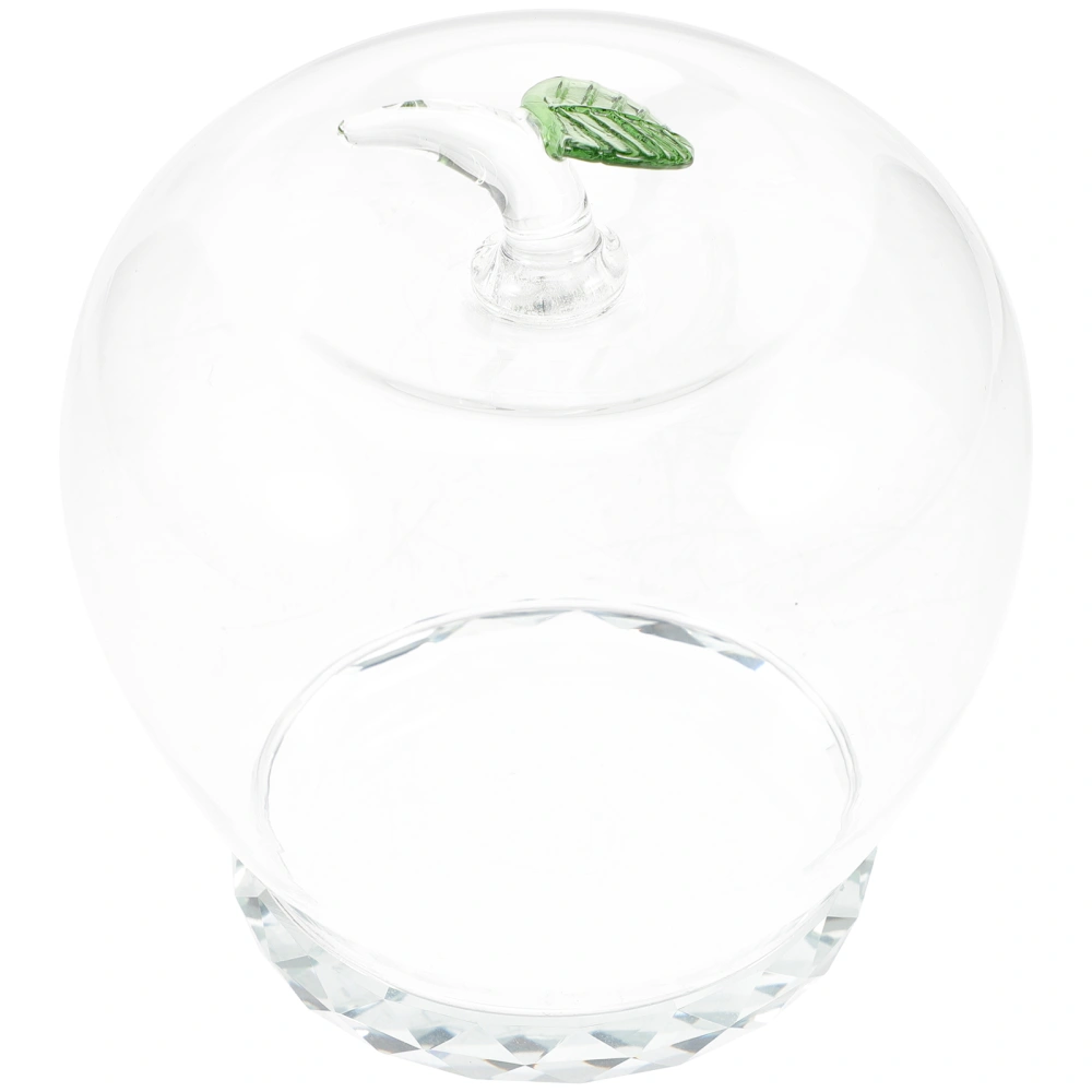 Apple Shape Glass Dome with Crystal Base Preserved Flower Cover for Wedding Party