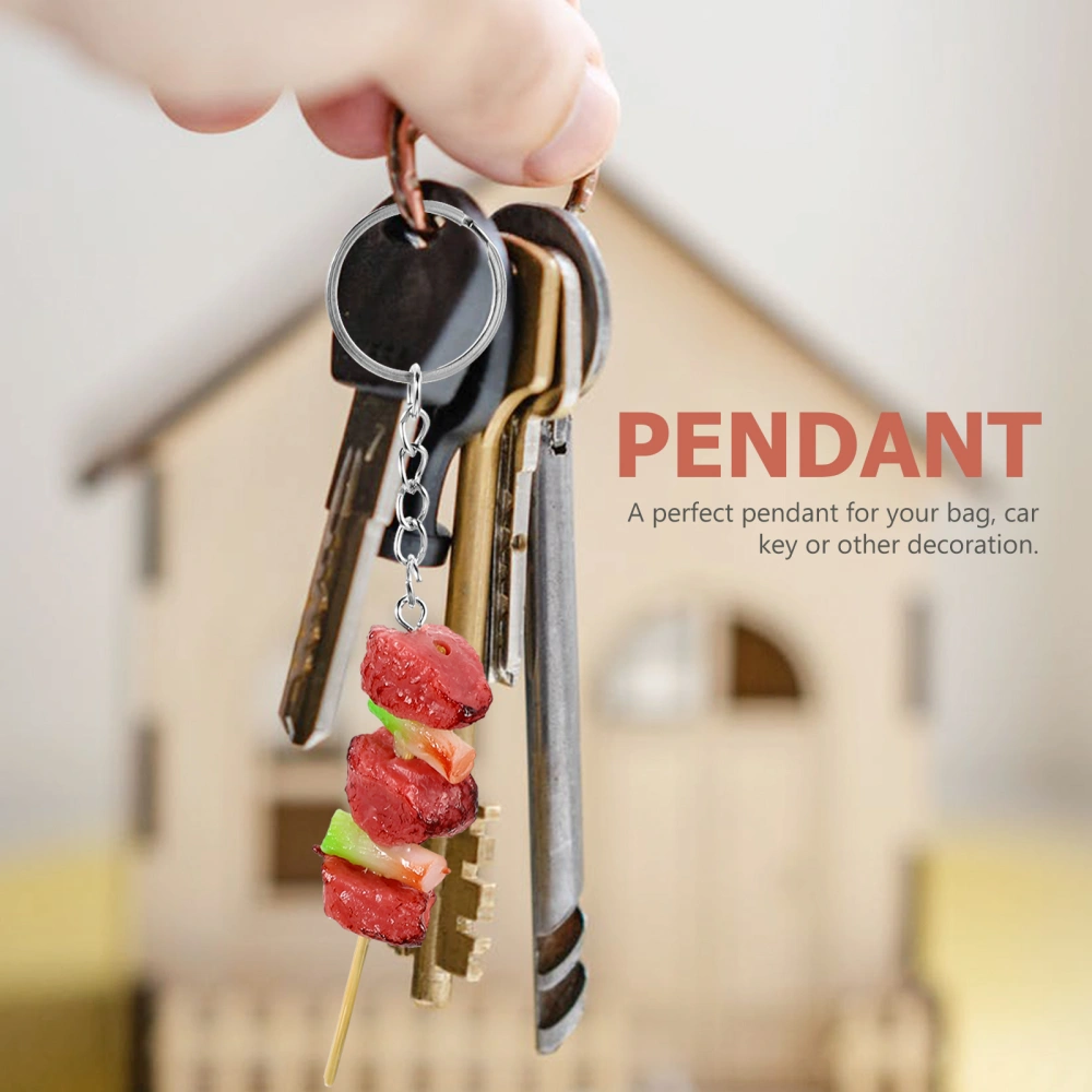 5pcs Food Bag Pendant Realistic Kebab Keychain Creative Cute Delicious Food Bag Pendant