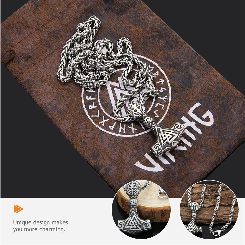 Viking Necklace Vintage Pendant Necklace Charm Necklace Viking Jewelry for Men