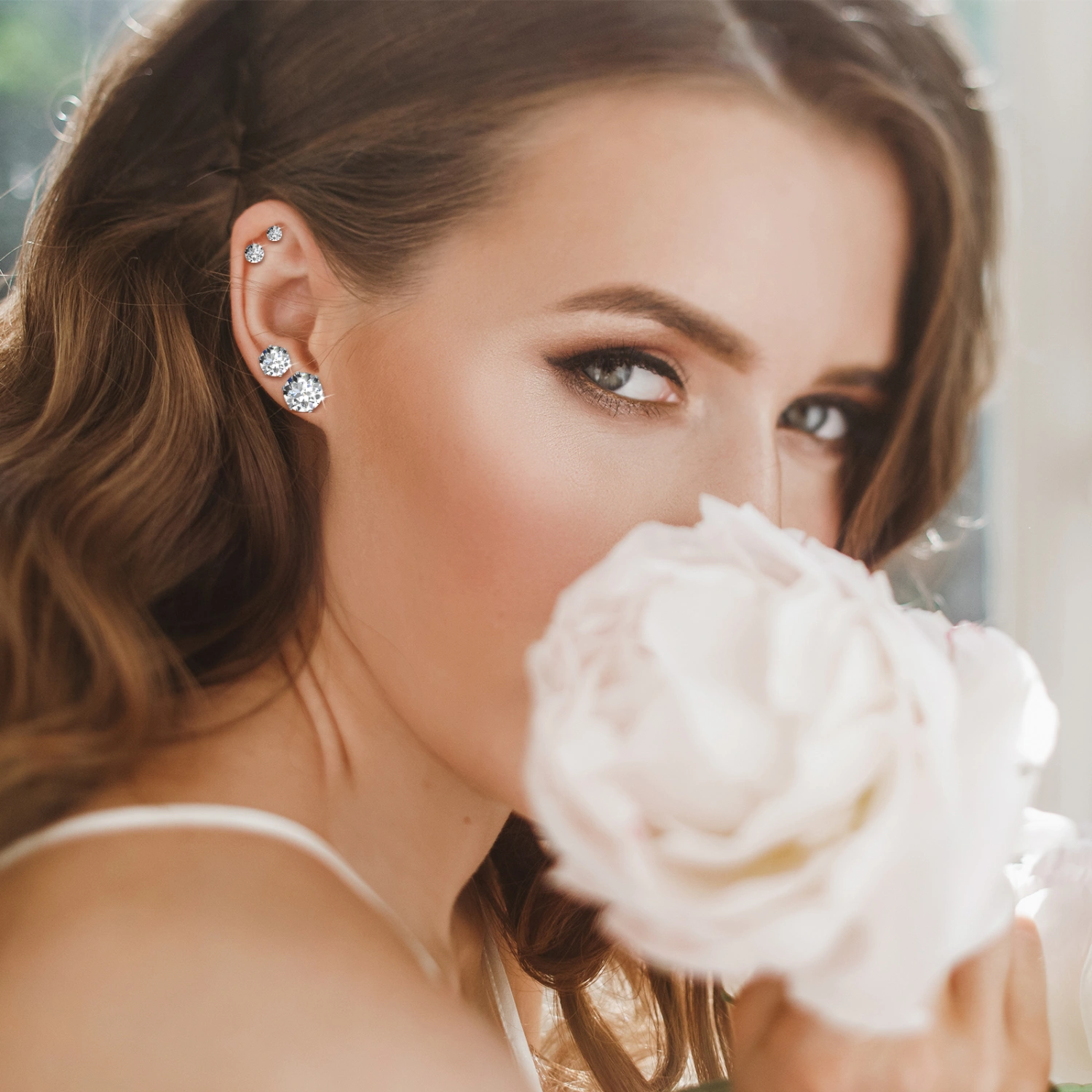 12 Pairs of Stainless Steel Stud Earrings for Women Cubic Zirconia Fashion Earrings Studs Jewelry Gifts
