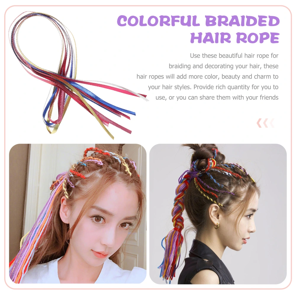 6pcs Hair Rope String Girls Colored Hair Braiding Ropes Kids Hair Styling Tools