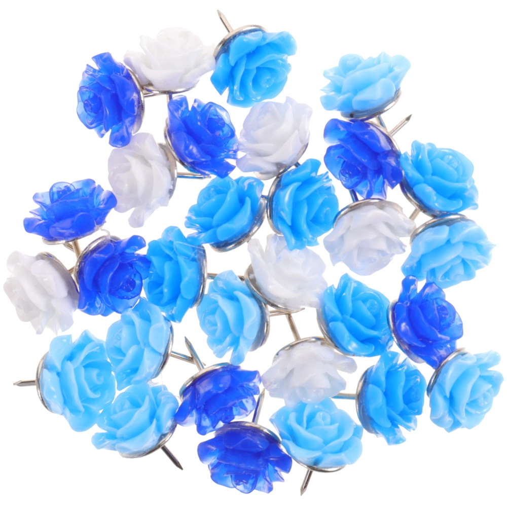 30pcs Flower Shape Push Pin Multi-function Thumbtacks Delicate Thumb Tacks Map Supply