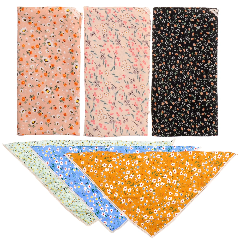 6pcs Floral Hair Bandanas Scarf Headbands Fashion Head Kerchief Floral Headband for Women