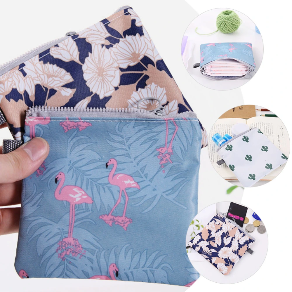 4Pcs Sanitary Napkin Storage Bags Menstrual Pad Bags Zipper Sanitary Pouches Coin Bags