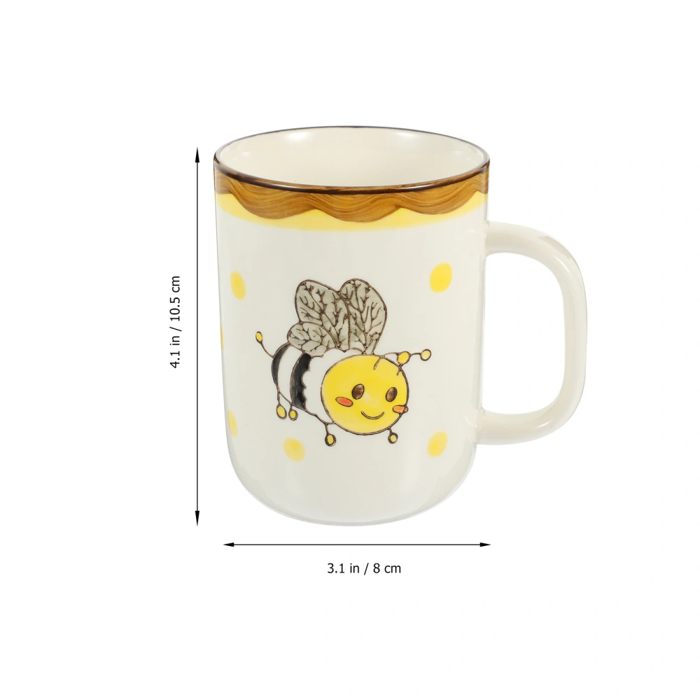 Bee Pattern Mug Coffee Latte Cup Breakfast Drinking Cup Ceramic Coffee Mug Water Mug with Handle