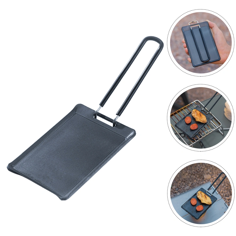 Grill Pan with Folding Handle Nonstick Small Grill Pan Barbecue  Grill Pan Rectangle Grilling Pan