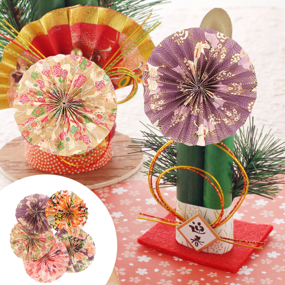 5Pcs Paper Fan Decorations Hanging Paper Fan Party Decor Party Carnival Wall Decor Random Style