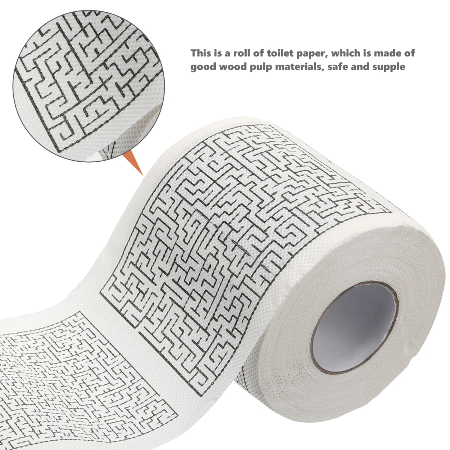 2 Rolls Funny Maze Pattern Toilet Paper Roll Paper Tissue Paper Bathroom Toilet Paper Roll