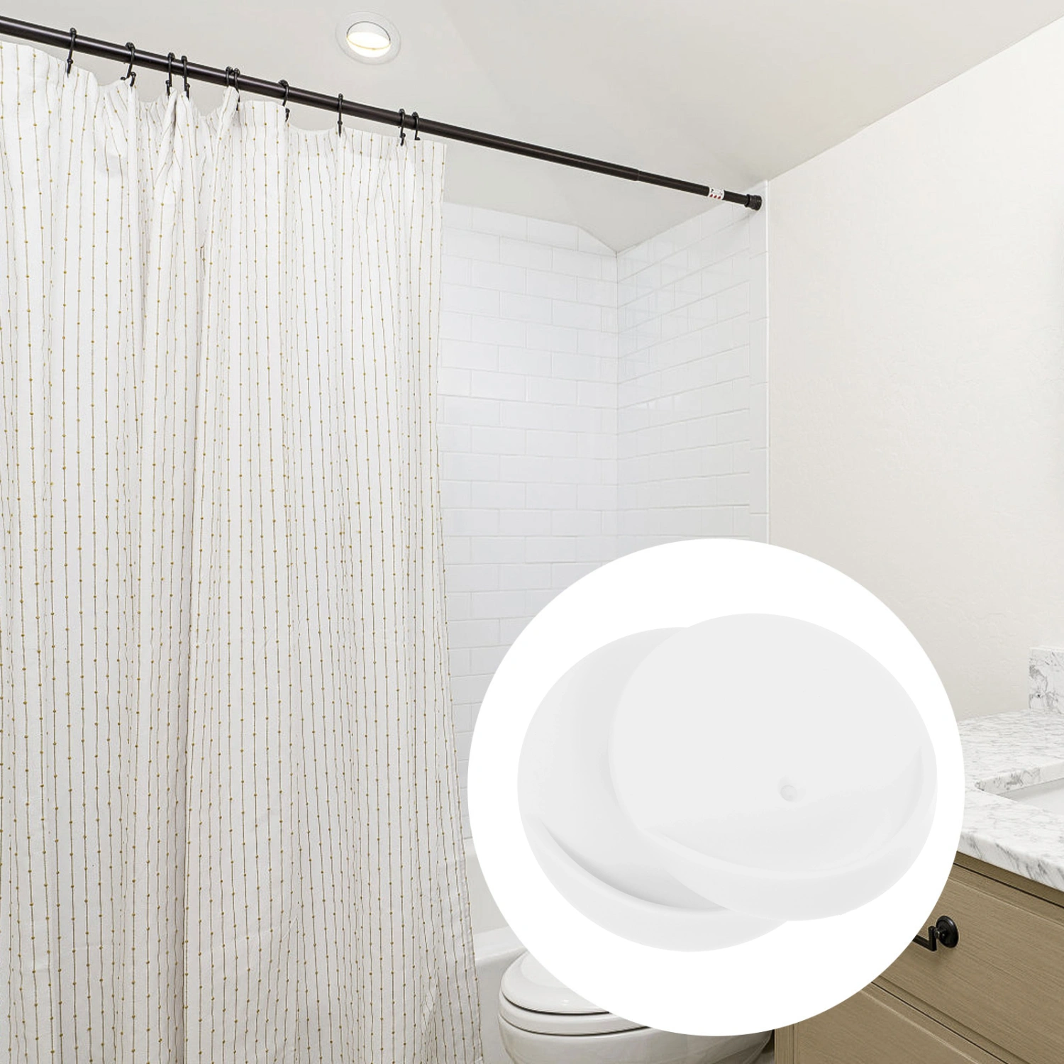 2pcs Shower Curtain Rod Holder Adhesive Shower Rods Retainers Rod Support Racks