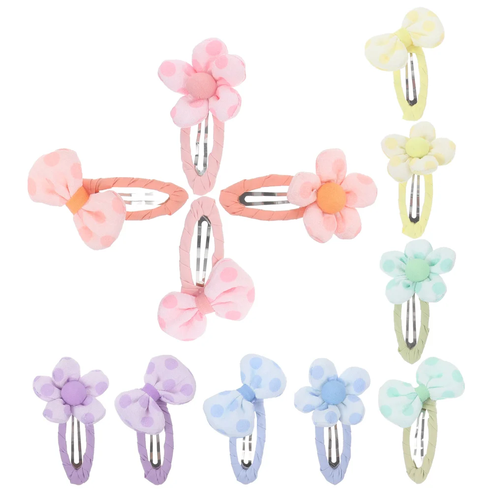 12pcs Bow Hair Clips Flower Hair Clips Lovely Hair Barrettes Hair Accessories for Girls