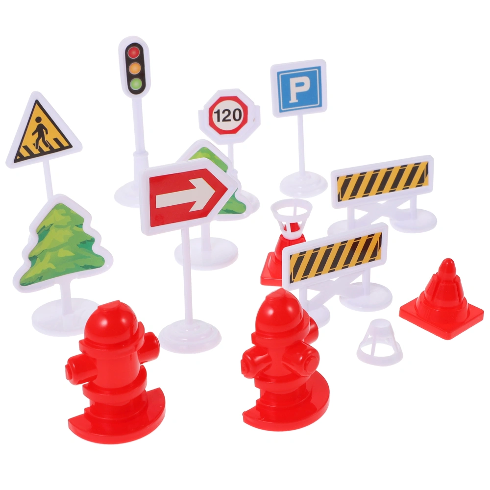 4 Sets Road Signs Play Traffic Signs Street Road Signs Road Signal Toys for Children