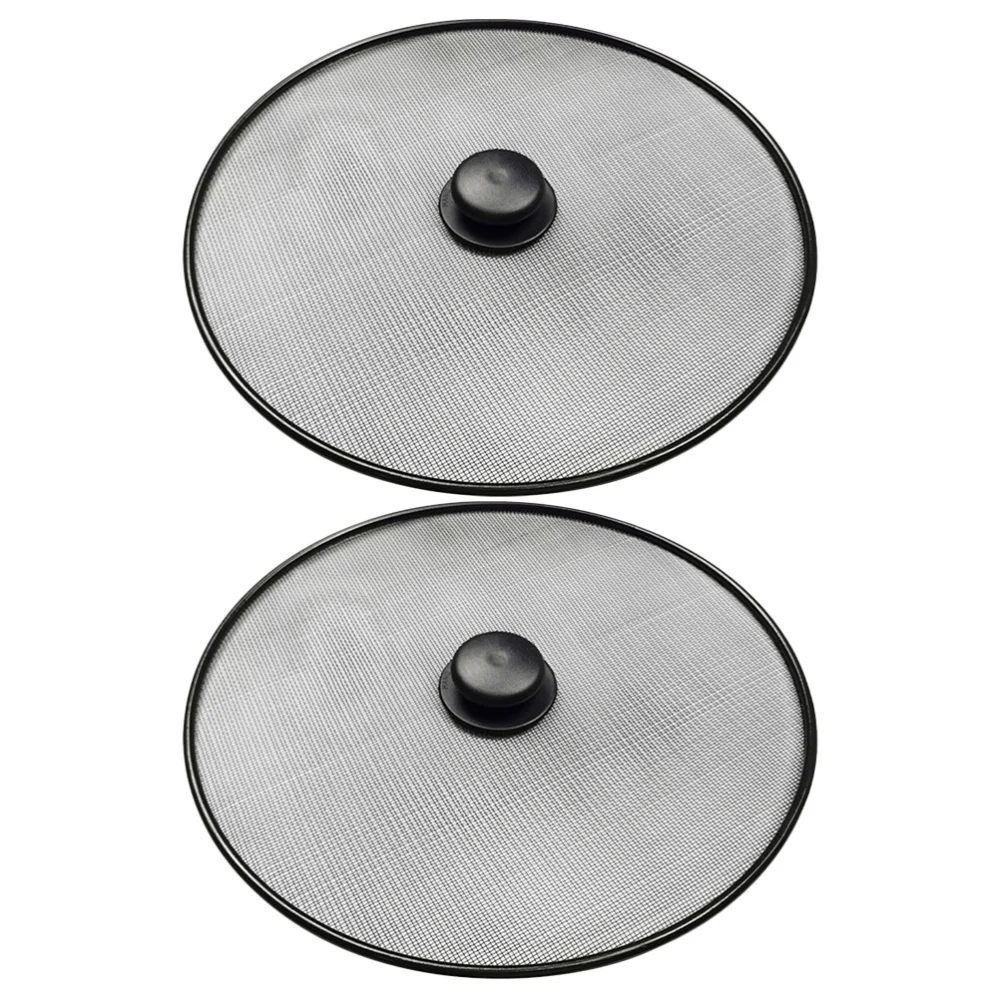 2pcs Splatter Screen Grease Screen Fry Pan Splatter Screen Mesh Pot Pan Lids