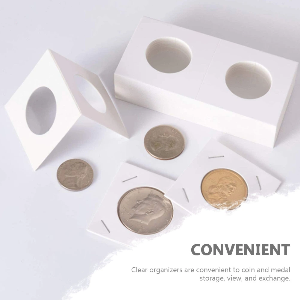 400Pcs Transparent Coin Holders Convenient Coin Clips Coin Holders Paper Coin Organizer
