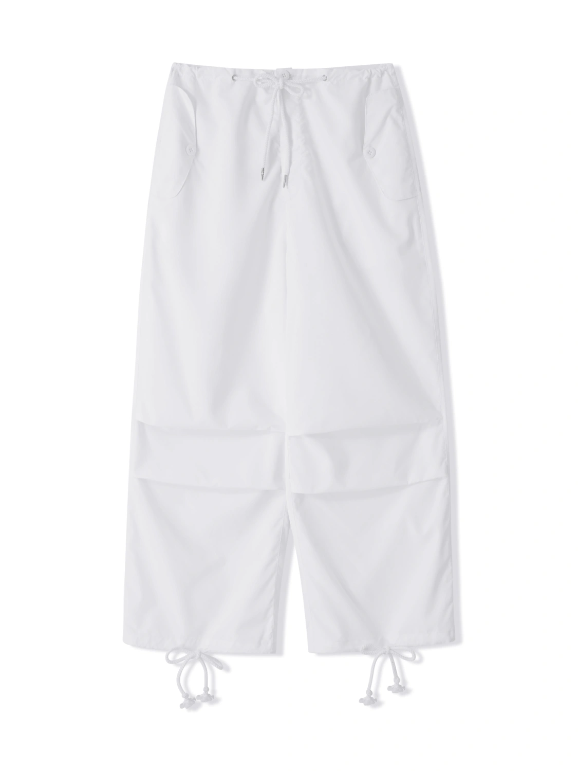 Women Casual Trousers with Solid Color, Elastic Waist Drawstring Loose Version Summer Clothing
