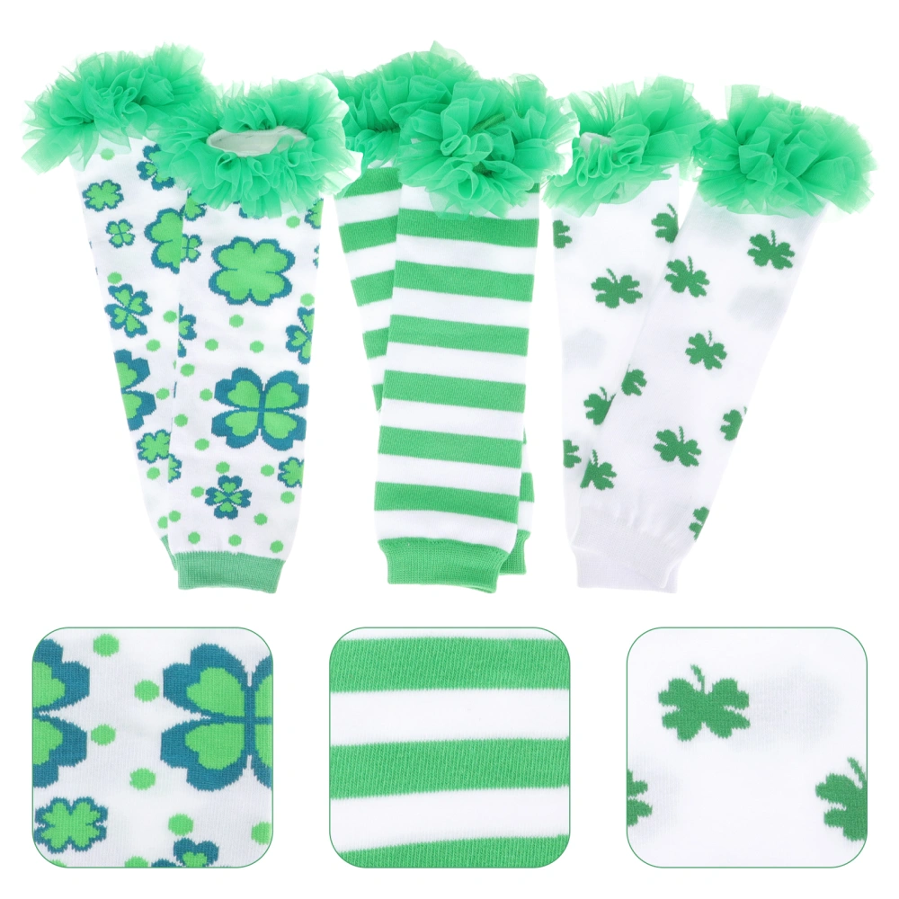 3 Pairs of St. Patrick's Day Leg Warmer St. Patrick's Day Toddler Costume Leg Warmers