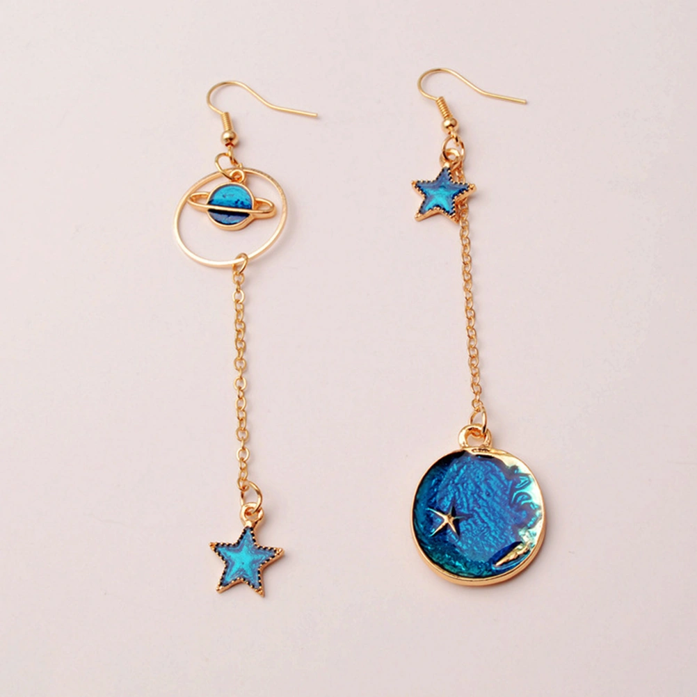 1 Pair Asymmetric Star and Moon Earrings Dangle Earrings Jewelry  Star Moon Earrings