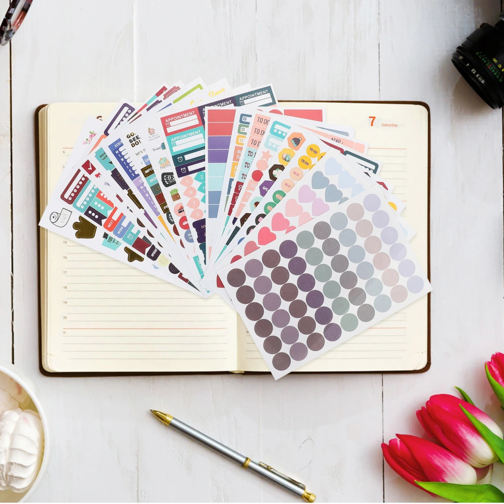 31 Sheets of Planner Adhesive  Stickers Journal Planner  Stickers Self-adhesive Scrapbook Stickers