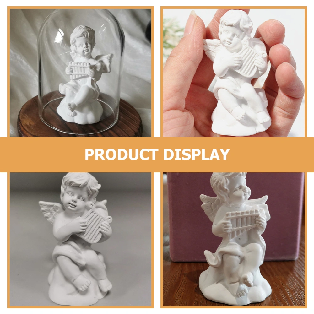 2pcs Musical Cherub Figurines Angel Statue Photo Prop Book Shelf Home Decor