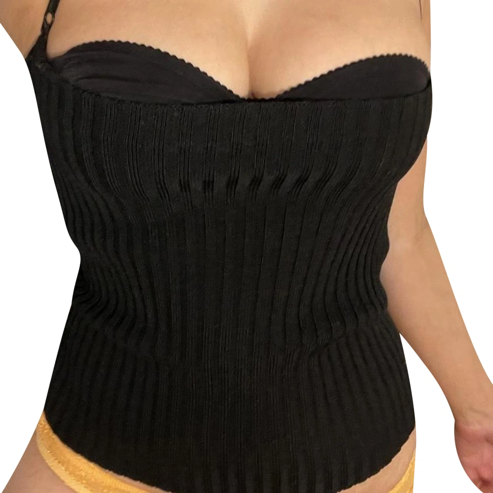 Women's Knit Cami Tops Basic Spaghetti Strap Solid Color Corset Tops