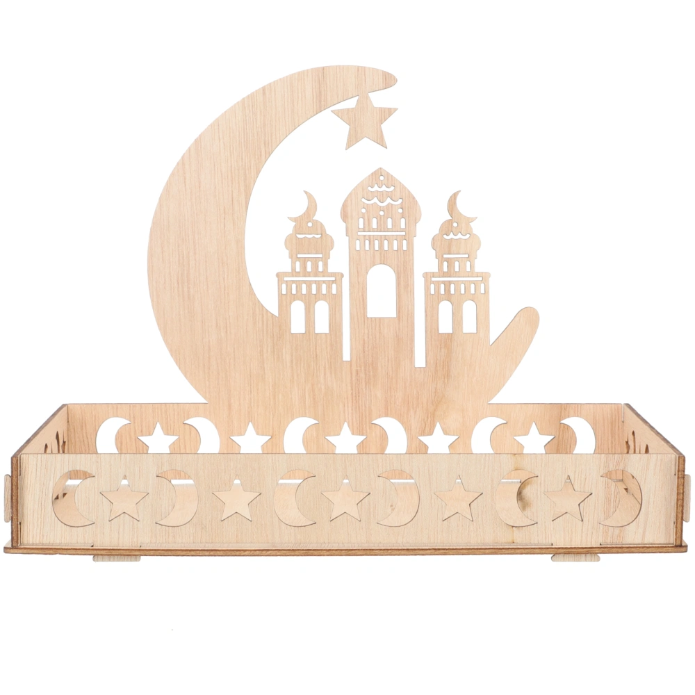 Eid Table Decoration Dessert Tray Wooden Ornament Eid Dessert Serving Tray