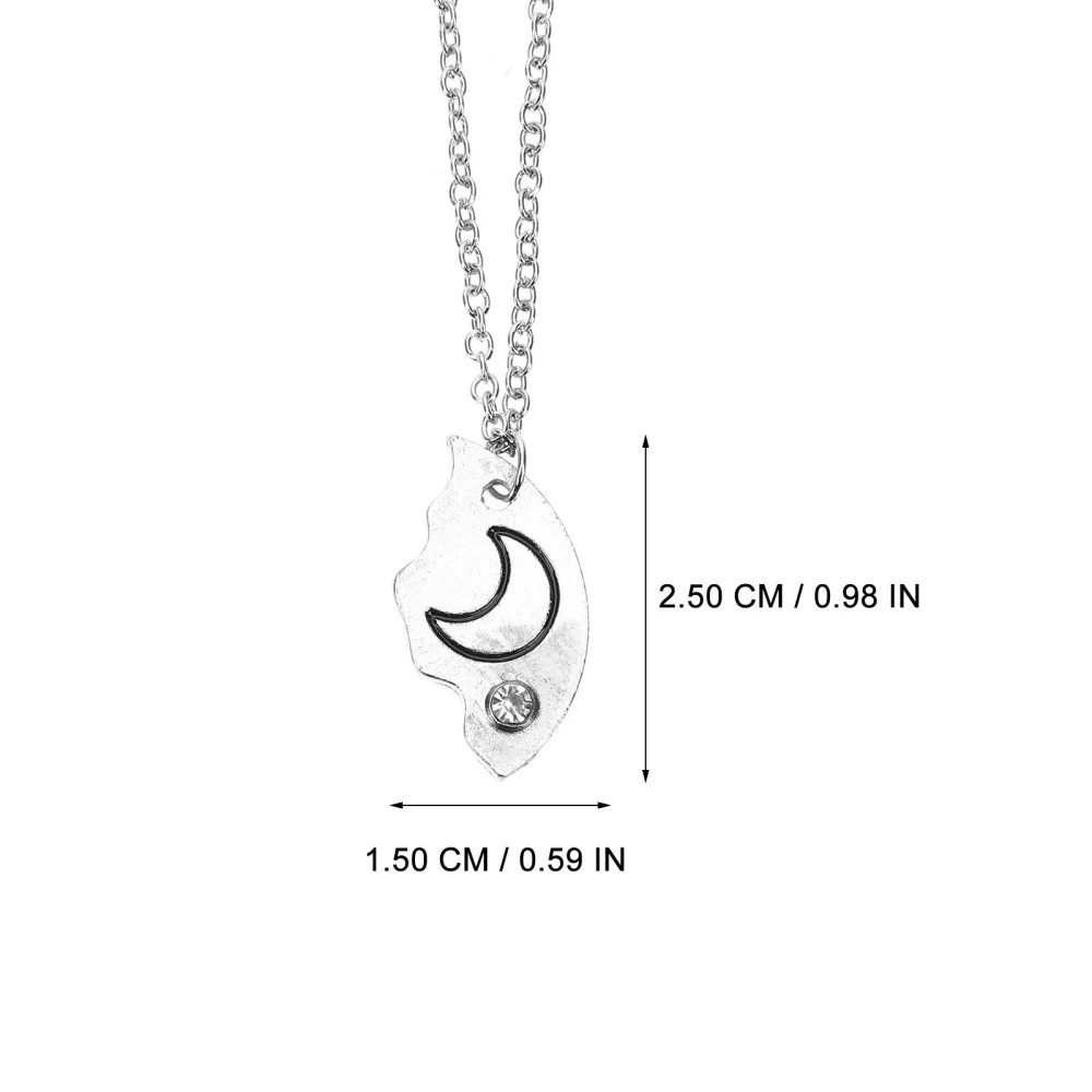 3Pcs Matching Necklace Star Moon Necklace Pendant Necklace for Friends Family Lovers