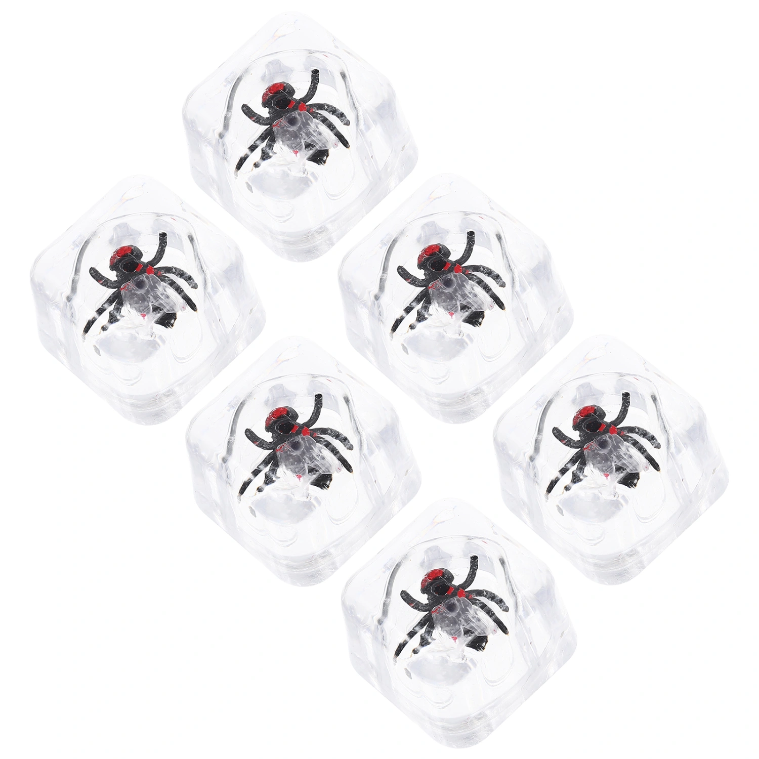 6Pcs Fake Ice with Insect Prank Insect Ice Cube Toys Simulated Ice Cube with Bugs Party Game Toys