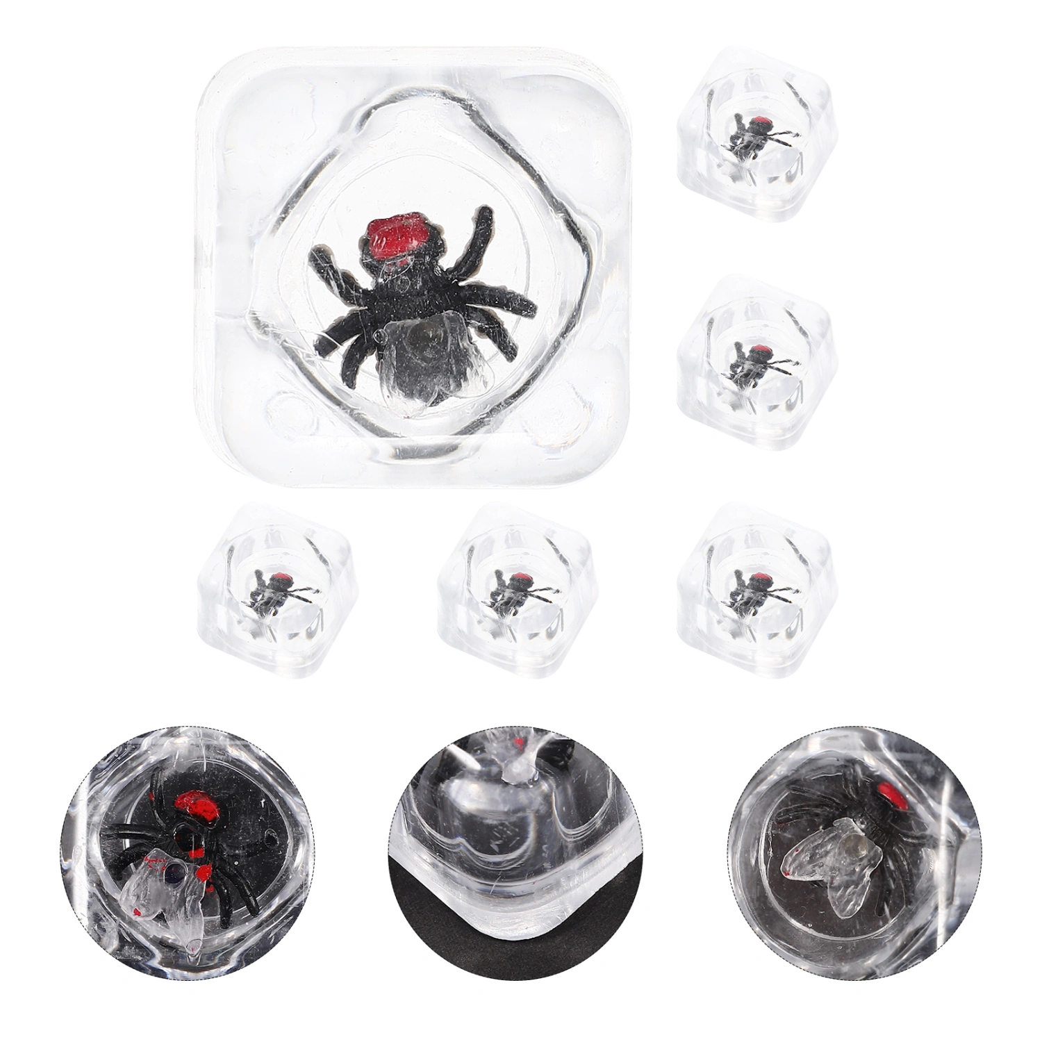 6Pcs Fake Ice with Insect Prank Insect Ice Cube Toys Simulated Ice Cube with Bugs Party Game Toys