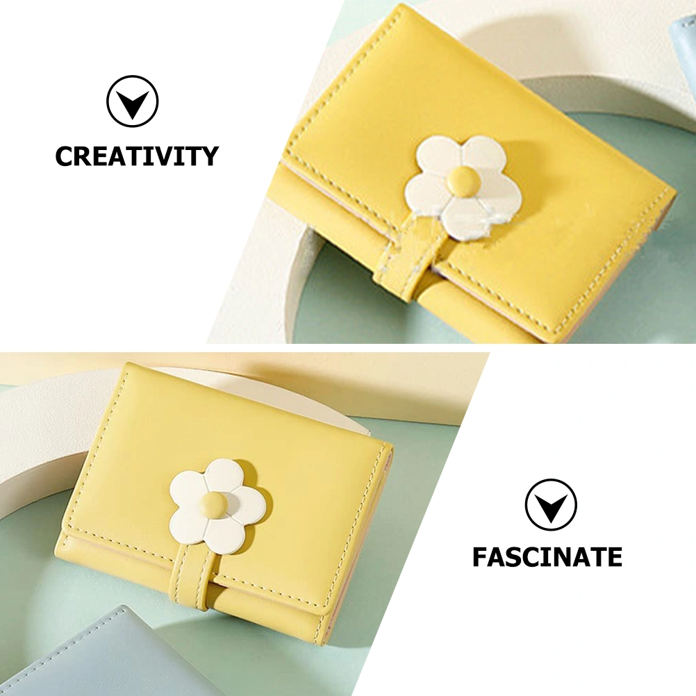 Simple Style Student Purse Flower Pattern Fashion Wallet Folding Korean Style Girl Purse