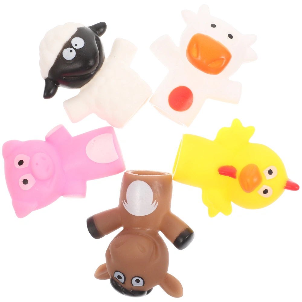 5Pcs Cartoon Hand Puppets Children Finger Puppets Kids Storytelling Puppet Toys