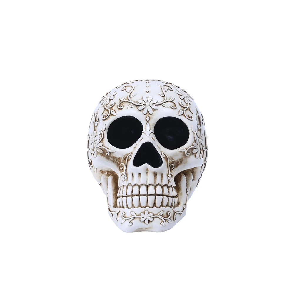 Halloween Skull, Resin Scary Flower Skull Heads Decor Desktop Ornament Party Favor Gift