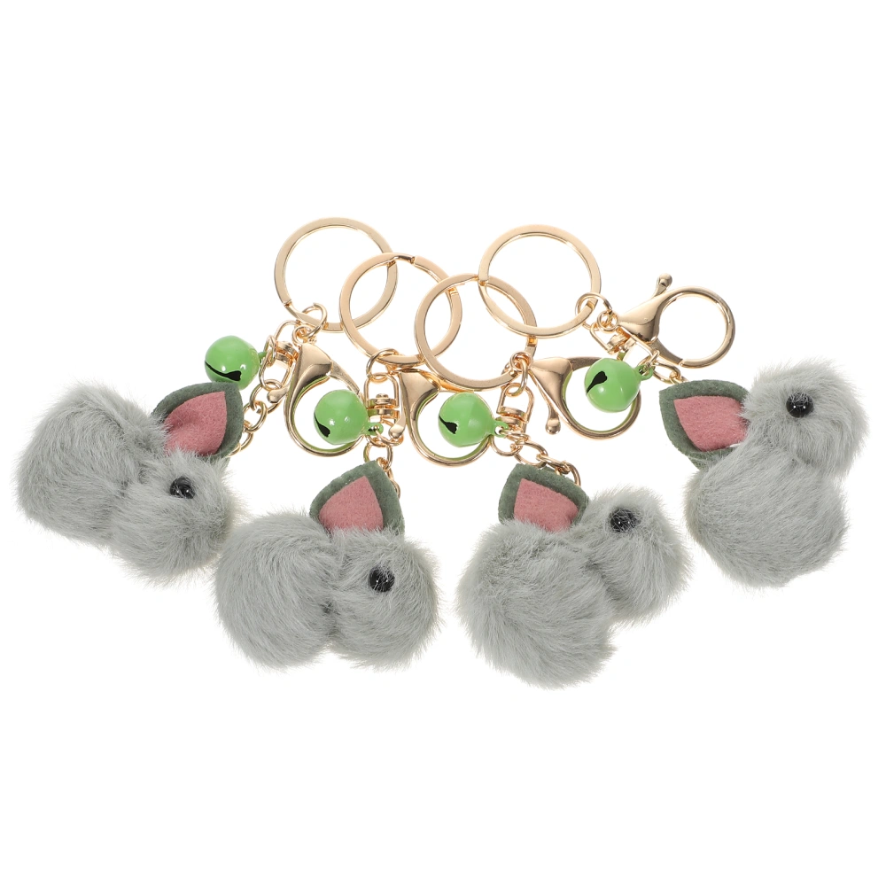 4pcs Rabbit Keychain Rabbit Key Chain Pendant Plush Rabbit Bag Hanging Decor