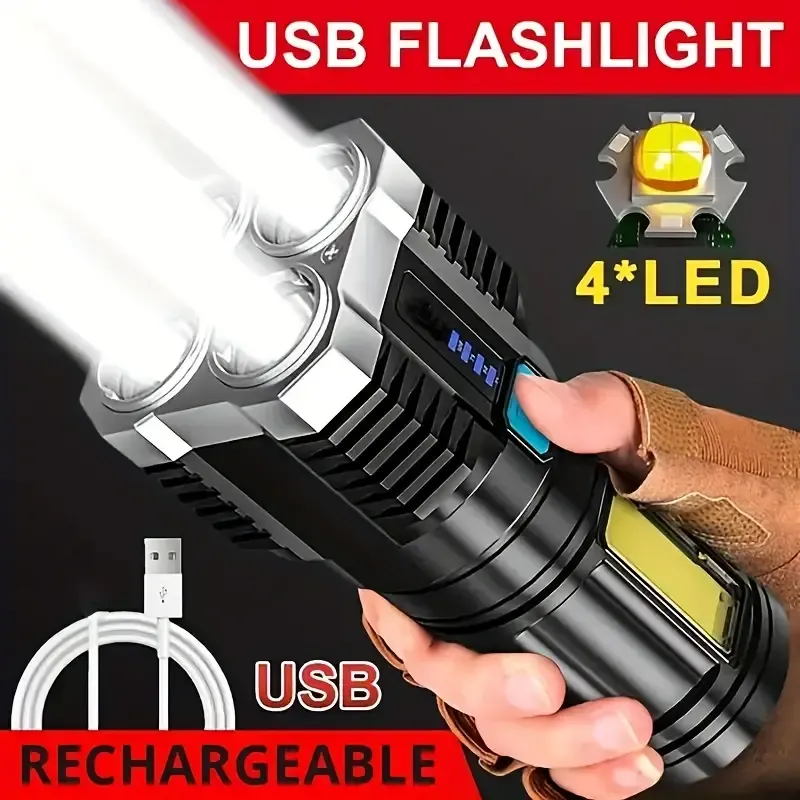 Brighten Up Your Outdoor Adventures with this Multi-Functional LED Flashlight!