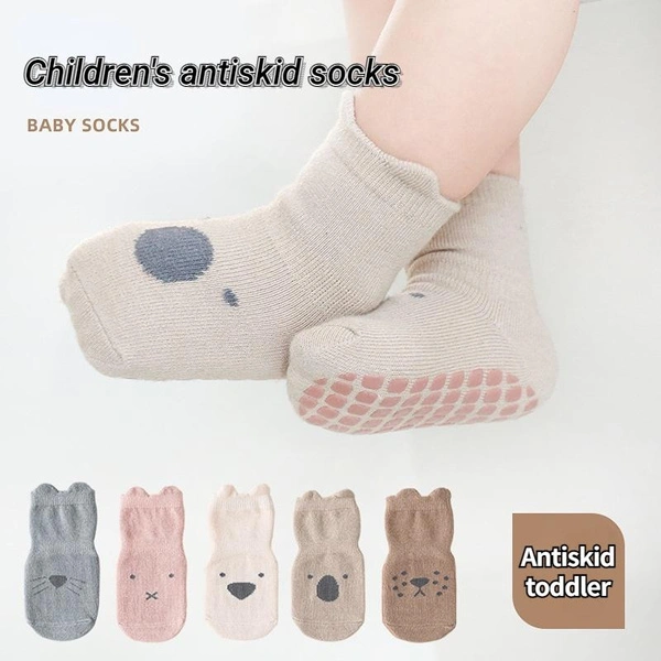 Cross-border children non-slip socks, combed cotton baby socks, baby non-slip toddler socks cartoon tube cotton socks