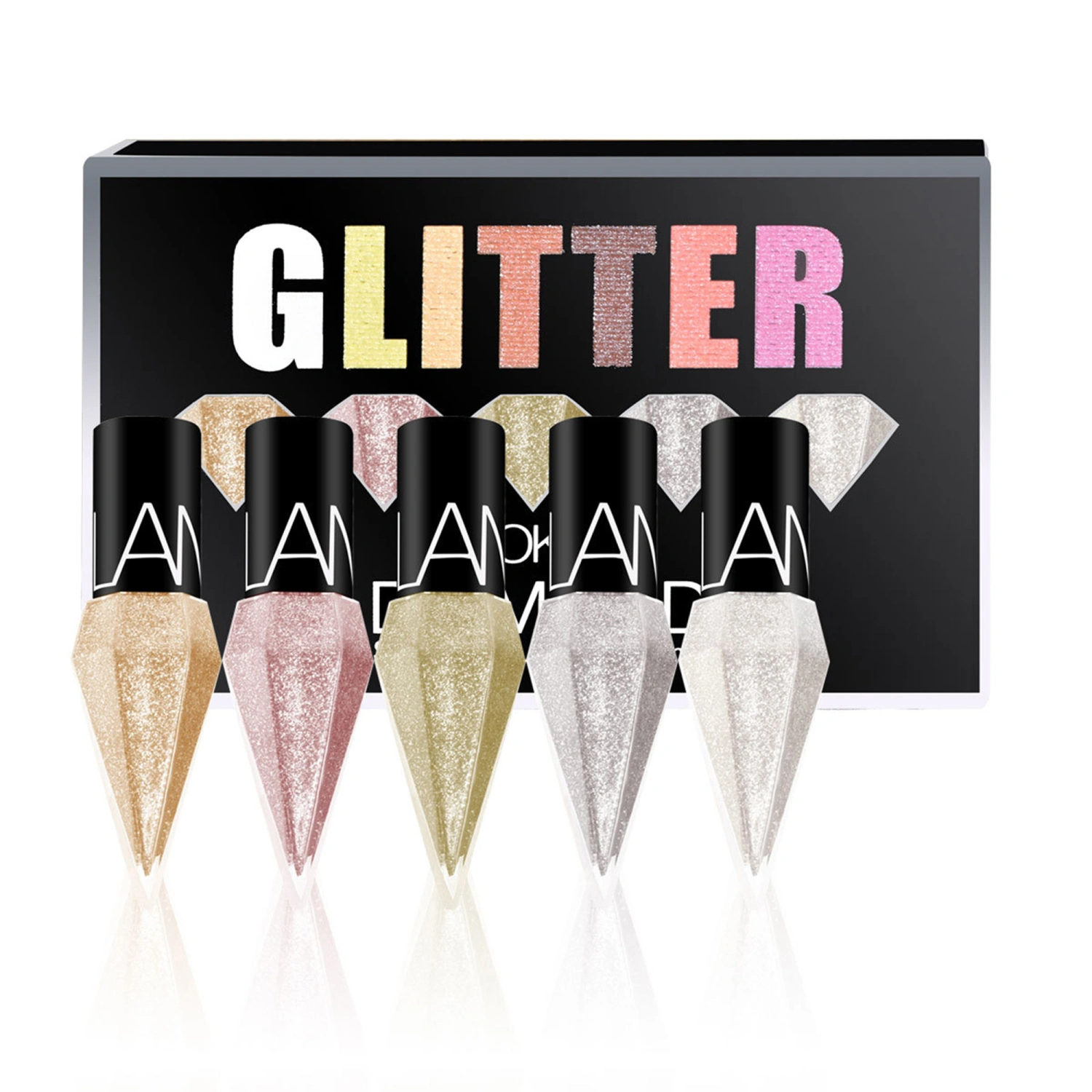 Glitter Liquid Eyeliner Metallic Shimmer White Silver Gold Diamond Eye Liner, Waterproof Long Lasting Glow Eyeliner
