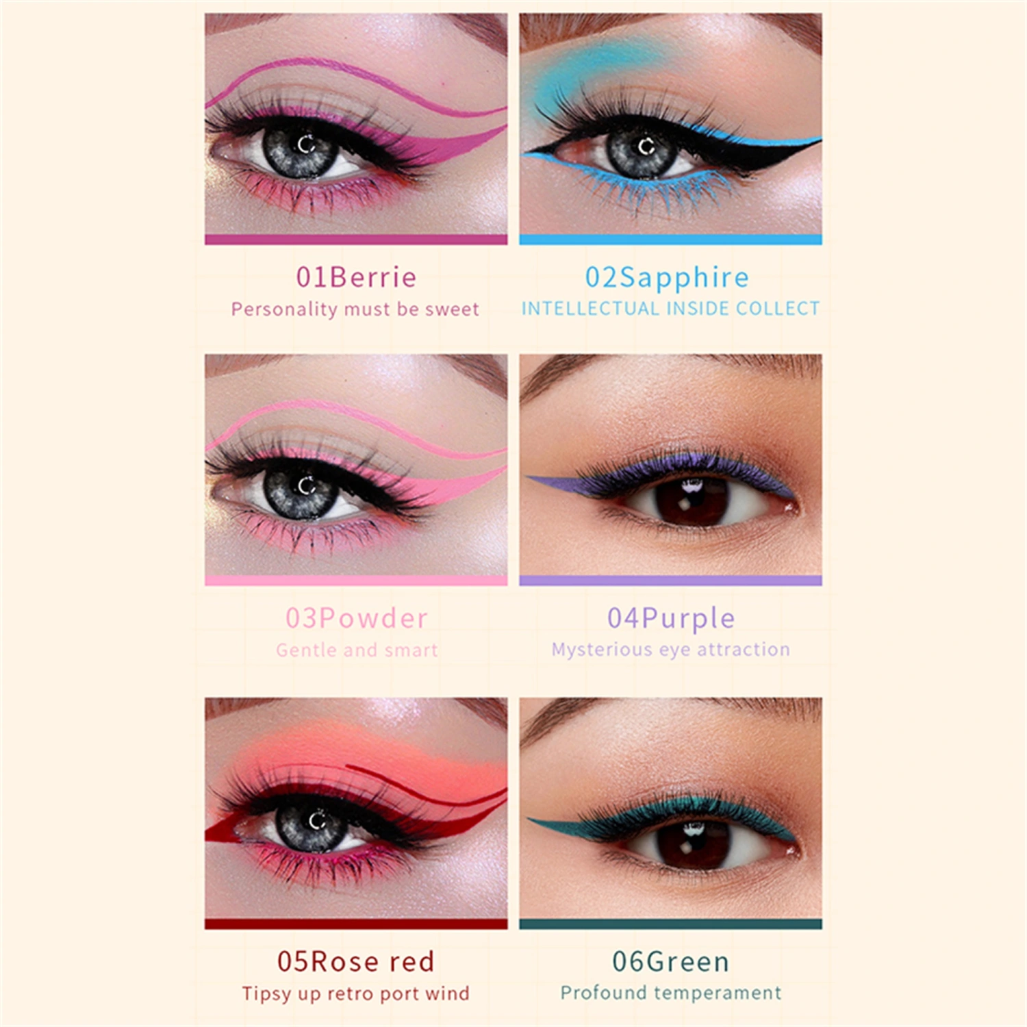 Liquid Eyeliner Matte 12 Colors, Colored Liquid Eyeliners Waterproof Long Lasting, High-Pigmented Colorful Eyeliners Pen