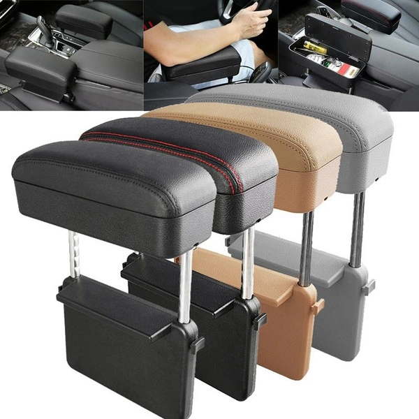 Armrest Support Elbow Rest Pad Armrest Extender With Console Storage Organizer Adjustable Height Universal Fit for All Most Cars (1PC)