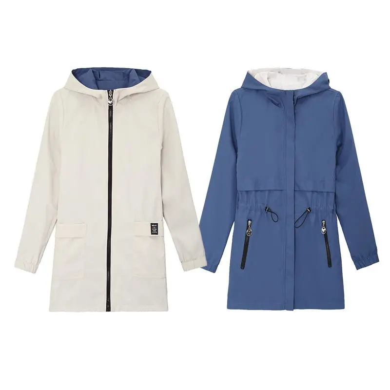 Women 'S Windbreaker Jacket Ladies Spring And Autumn Hooded Windbreaker Jacket