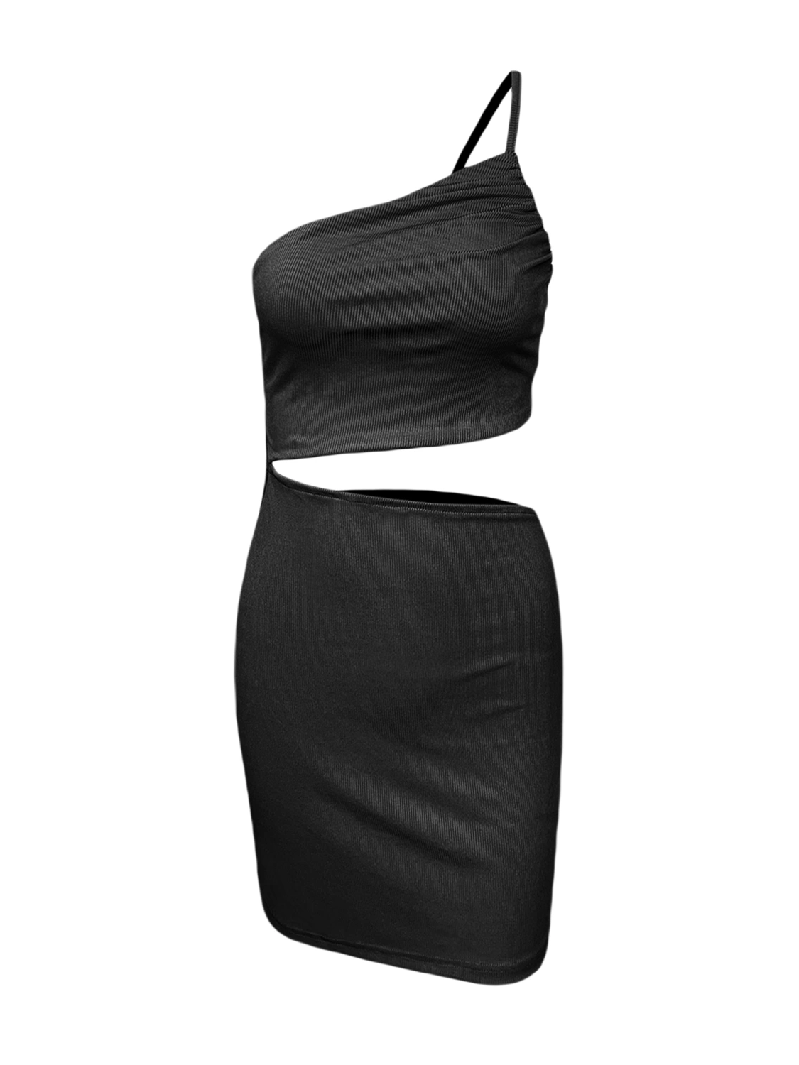 Women Slip Dress, One-sling Backless Tie-up Hollowed Bodycon Dress Slim Fit Summer Mini Dress
