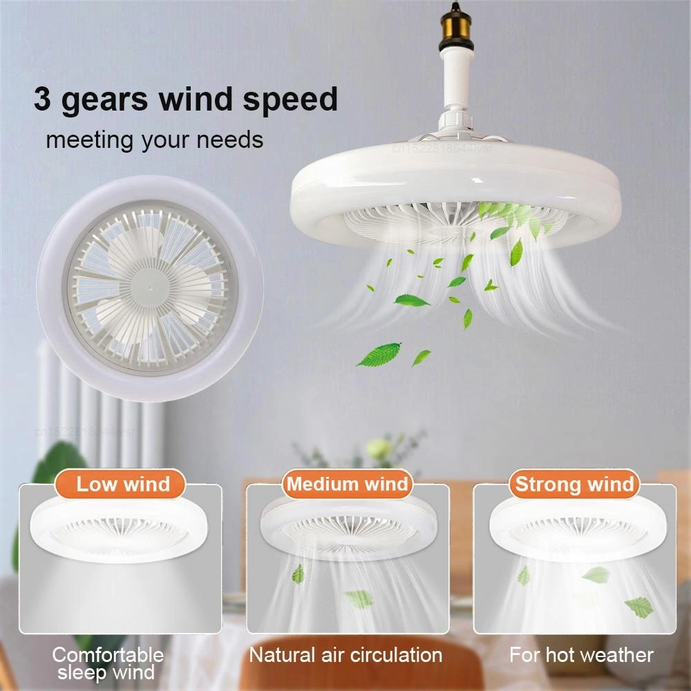 Ceiling Fans With Remote Control and Light 30W LED Lamp Fan Smart Ceiling Fan For Sitting Room Bedroom E27 Converter Base