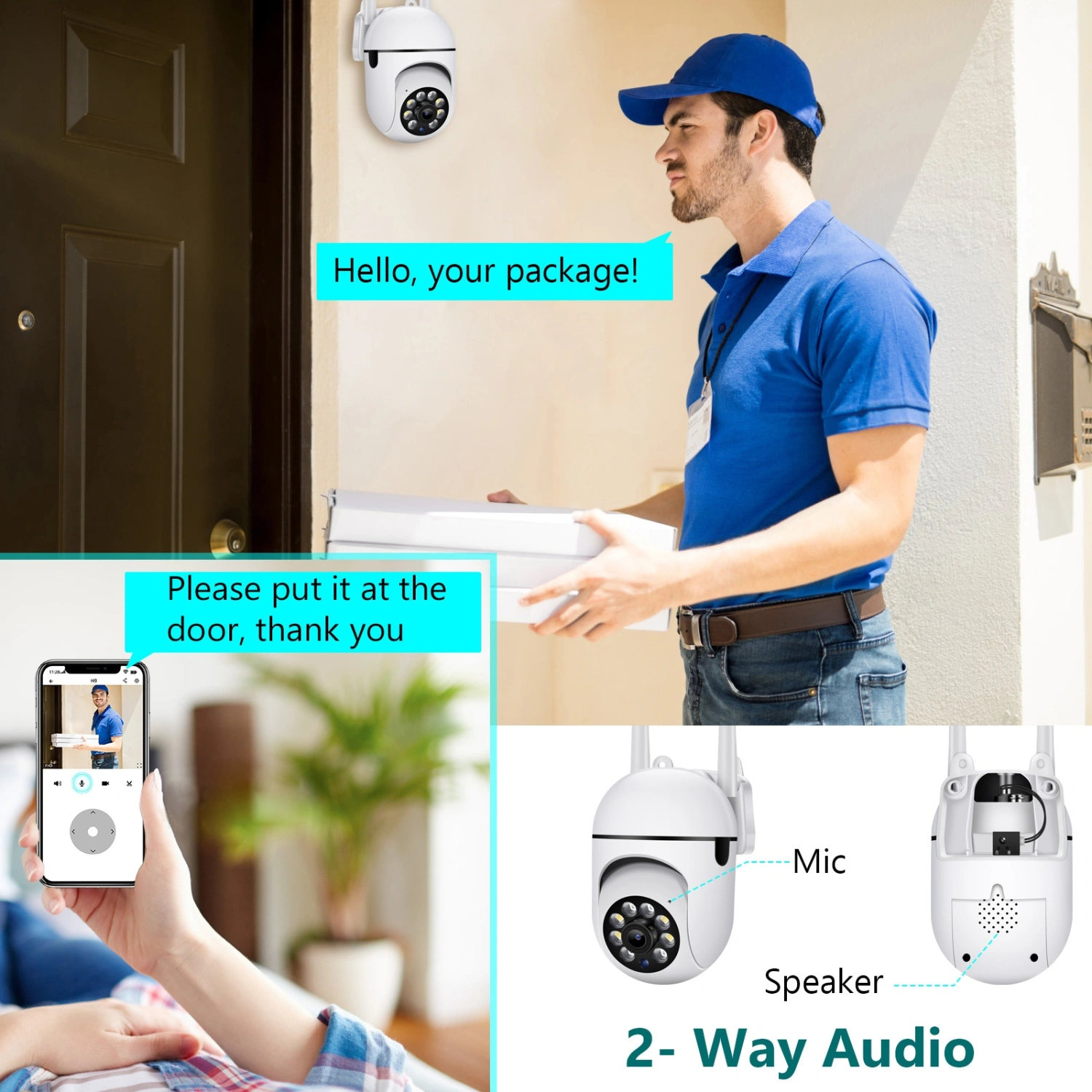 1080P 5G Dual Band Wifi Surveillance Camera 300W Full Color HD Video Security Protection Panoramic Monitoring Wireless IP Camera